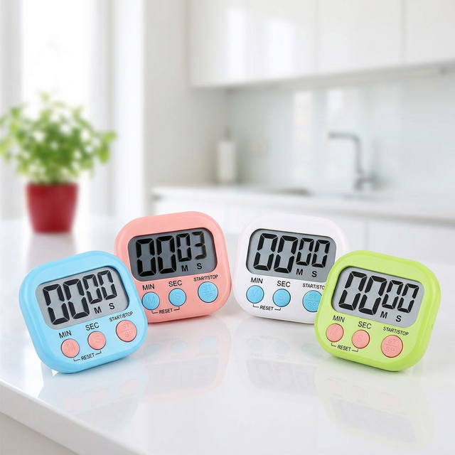 Magnetic Digital Plastic ABS Kitchen Timer Multifunctional Time Management Countdown Chronometer for Cooking Baking Study Sports