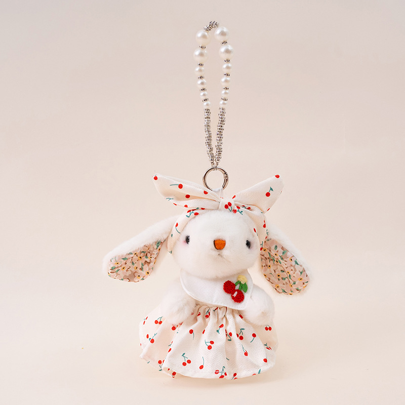 15cm leila rabbit pendant-cherry dress