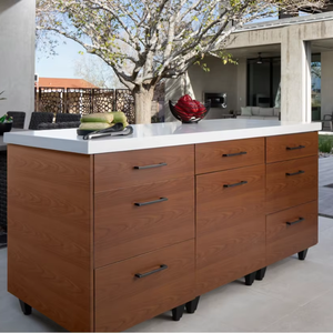 Модульные кухонные шкафы Xiaozhu для улицы с несколькими ящиками, мраморной раковиной, функцией плавного закрывания и всепогодными уплотнителями от дождя - Product Image 2