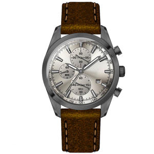 Bonne vente montre homme antique chronographe Japon ou mouvement <span class=keywords><strong>suisse</strong></span> avec bracelet en cuir de veau marron U3035 - Product Image 3