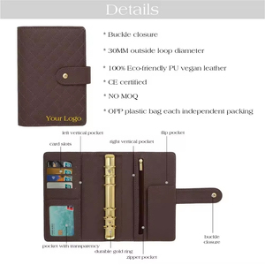 Best Seller 15 Colored A6 Quilted Pebble Grain Leather Budget <strong>Binder</strong> with 6 Gold Rings As <strong>Cash</strong> <strong>Stuffing</strong> <strong>Binder</strong> Wallets - Product Image 5
