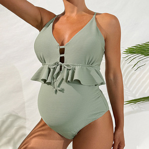 <span class=keywords><strong>Maillot</strong></span> <span class=keywords><strong>de</strong></span> <span class=keywords><strong>bain</strong></span> une pièce <span class=keywords><strong>de</strong></span> maternité pour femme, couleur unie, monokini triangle à bretelles, design découpé, sexy, pour la plage, écologique - Product Image 2