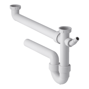 Sifón de Fregadero de 2 Vías con Conexión para Lavavajillas de 1 1/4\" X 40 mm para Fregadero de Cocina - Product Image 1