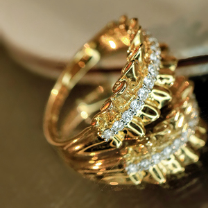 อาซูโอ 18K วินเทจแหวนทองคำแท้เพชรธรรมชาติ 0.30 กะรัตหรูหราสวมใส่ทุกวันเครื่องประดับของขวัญสำหรับผู้หญิงวันเกิดปาร์ตี้ - Product Image 3