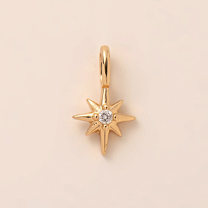 Lujos Celestiales |   Dijes de Latón Chapado en Oro de 18K con Circonitas Microincrustadas |   Colgantes Estelares para la Creación de Joyería DIY - Product Image 6