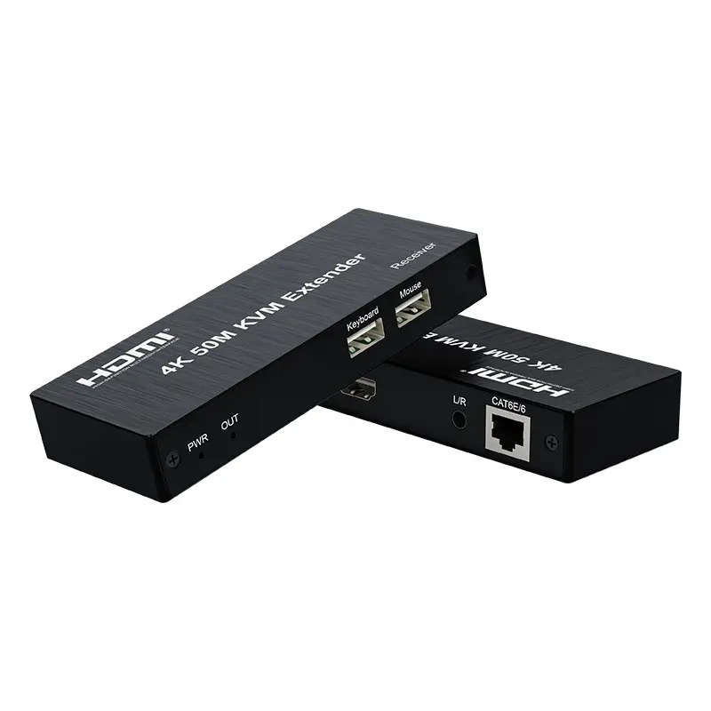 HDMI KVM Extender thông qua Ethernet duy nhất Cat 5e/6 50m HDMI máy phát và máy thu HDTV Extender với KVM USB