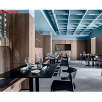 Kommerzielle Möbel Esszimmer-Set Moderner Schwarzer Kunststein Quadratischer Restauranttisch mit Stühlen