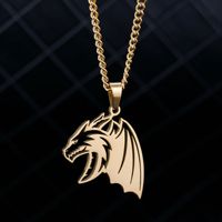 Fabricant en gros en acier inoxydable aucun ne se décolore rétro dominateur Dragon flamme Dragon pendentif nouveau collier