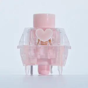 TTC nueva versión Fábrica transparente elegante Rosa 3Draised diseño corazón suave toque Lineal 5pin Honey Keyswitch Teclado interruptor