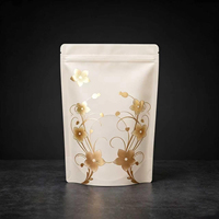 Sachets d'emballage alimentaire en PE imprimés à motif floral, mats, avec fenêtre, auto-scellants, pour chewing-gum, lait, gelée, noix, fruits secs