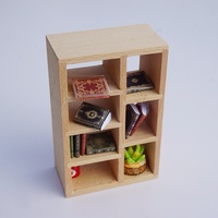 1:12 échelle en bois massif maison de poupée armoire bibliothèque moderne petit modèle de meubles en bois pour la maison salon étude scène décoration