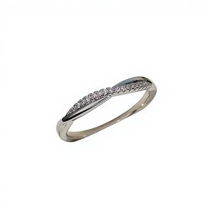 Anello Classico in Oro Bianco e Rame con Diamanti per Donne, Taglio Brillante, Diamanti Naturali Colore G, Gioiello di Fidanzamento Modello F1237 - Product Image 1