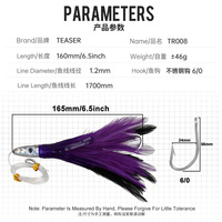 TEASER TR008 Big Game 46g NEU Feder Troll ing Köder Marlin Thunfisch Unrigged Troll ing FIshing Köder