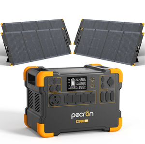 Station d'alimentation portable PECRON E2000LFP+4 PV300W 2000W, kit solaire, entrée solaire 1200W, 1920Wh, ensemble de charge rapide pour usage résidentiel - Product Image 1