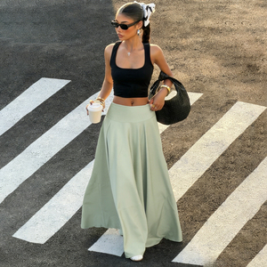 กระโปรงเอวสูงผ้าโปร่งบางระบายระบายอากาศได้ดีสำหรับฤดูร้อนชุดเดรสวินเทจย้อนยุคกระโปรงมีห่วงสำหรับเต้นคริโนไลน์ - Product Image 2