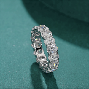 VOAINO Anello con Diamanti da Laboratorio in Oro 18K 14K 9K, Fede Nuziale Eternity Pavé con Diamanti Sintetici CVD HPHT - Product Image 1