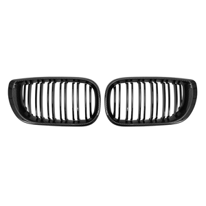 LUMA fabrika 02-05 çift çıta parlak mat siyah <span class=keywords><strong>M</strong></span> renk krom 2-door BMW 3 serisi E46 2002-2005 için ön tampon ızgarası - Product Image 1