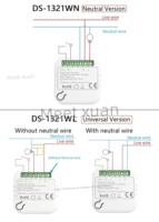 Interrupteur intelligent WiFi Tuya Mini 10A, version neutre ou sans neutre, contrôle à distance par application, programmation, disjoncteur DIY, compatible avec Alexa et Google Home