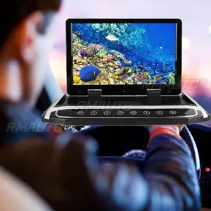 Moniteur rabattable pour voiture de 10,2 pouces, écran TFT LCD, écrans larges, TV, DC 12V, montage sur toit de voiture, écran HD pour voiture, fente pour carte TF - Product Image 2