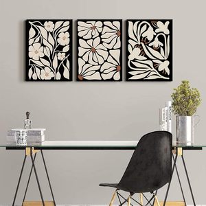 Incorniciato nero Boho tela <span class=keywords><strong>da</strong></span> <span class=keywords><strong>parete</strong></span> arte alla moda <span class=keywords><strong>Vintage</strong></span> <span class=keywords><strong>stampe</strong></span> floreali astratto fiore botanico decorazione floreale neutro dipinti floreali - Product Image 3