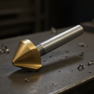 Ttake 90 Degree Countersink Hss TiN Coated Cylindrical Shank 3 Flutes Din 335 C For Metal <b>Drilling</b> - Product Image 3