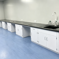 Banc de travail mural en acier pour laboratoire hospitalier, anti-corrosion, avec prises électriques