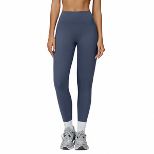 Leggings de Yoga de Cintura Alta Transpirables en Azul Marino con Elasticidad en Cuatro Direcciones para Yoga, Running y Deportes al Aire Libre ECK9506 - Product Image 1