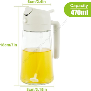 Vente en gros - Meilleure vente : Distributeur d'huile double usage 470 ml, flacon de cuisine intégré à pompe - Product Image 5