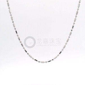 Collar Extensible Opulento en Platino Pt950 con Cuentas Octagonales para Fiestas Nocturnas, Adorno Femenino de Platino - Product Image 4