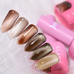 Vernis Gel Effet Œil de Chat Perles de Verre 6 Couleurs Brun Doré Terreux Style Meh-Lad Magnétique Métallique Scintillant UV LED pour Salon et DIY - Product Image 2