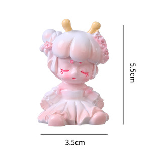 Blind <b>Box</b> Mini Cartoon Resin Figurine <b>Floral</b> Design Home Decoration Desktop Ornament For Girls Bedroom Living Room - Product Image 5