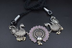 Joyería hecha a mano de latón, Collar de plata de moda con aspecto igual de pulido blanco con pendientes para mujeres y niñas - Product Image 5