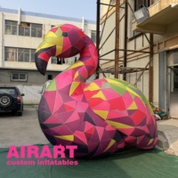 Ballon gonflable flamant rose de 2,5 m pour installation artistique en centre commercial, jouet gonflable flamant rose DIY pour idées de fête