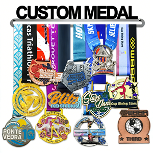 Medalla Deportiva Personalizada de Aleación de Zinc con Esmalte Suave, Medalla de Premio para Carreras con Cinta Impresa Personalizada, Regalo para Campeonatos Deportivos de Todo Tipo - Product Image 1