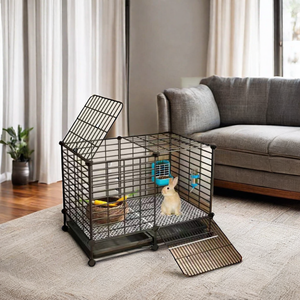 Jaulas de conejo duraderas y fáciles de montar, patrón a cuadros, alambre de hierro, jaula plegable para casa de perro, cierre de botón, recinto para mascotas, animales pequeños - Product Image 3