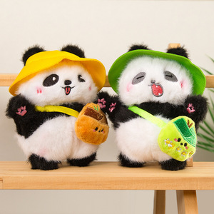 Panda Plush Toys With <b>Hat</b> And Bag Cute Stuffed <b>Animal</b> <b>For</b> Kids Ages 2 4 Years Unisex Gift From China - Product Image 1