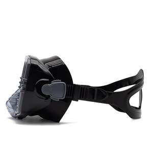 Diving Mask One Window Tempered Glass Silicone Freediving Equipment Transparent Black - Product Image 2