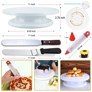 <span class=keywords><strong>Kit</strong></span> per Decorazione <span class=keywords><strong>Torte</strong></span> con Piatto Girevole in Plastica, 100 Pezzi di Accessori e Utensili per Glassare - Product Image 3