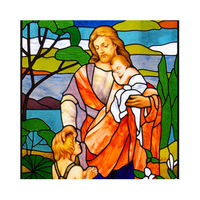 Paneles de Vidrio Emplomado Religiosos con Marco Dorado para Pintar Retratos de Santos, Paneles de Vidrio Emplomado para Proyectos de Iglesias