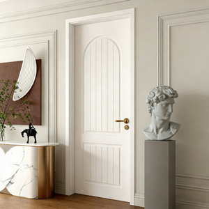 <span class=keywords><strong>Puerta</strong></span> de Dormitorio de Madera Sólida <span class=keywords><strong>Lacada</strong></span> de Estilo Francés Blanco de Alta Gama Mofan, Juego Completo con Aislamiento Acústico, Color Crema - Product Image 4