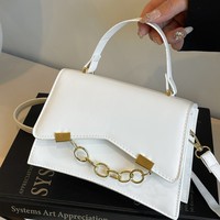 Haute qualité décontracté élégant chaîne-décoré navettage pochette sac à main petit sac carré couleur unie épaule sac à bandoulière