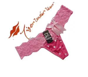 Chất lượng cao nóng sexy ren dép, g- chuỗi với bowtie