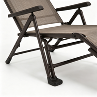 Nouvelle chaise longue de patio réglable en hauteur avec structure en acier inoxydable, 5 positions inclinables, design durable