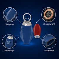 ISO14443A 13,56 Mhz personalizado ABS impermeable RFID NFC llavero Fob para escuela Hotel gimnasio ascensor