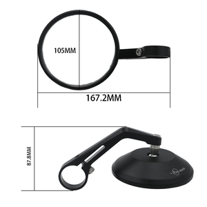 Miroirs rétroviseurs de <span class=keywords><strong>moto</strong></span> ronds en aluminium de 105 mm, usinés par CNC, homologués Emark - Product Image 6