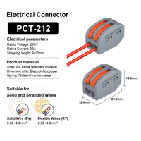 Tuas kawat konektor mur 28-12AWG listrik 2/3/4/5 Port konektor listrik untuk kabel padat dan untai