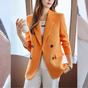Women's Viscose/Polyester Business <b>Suit</b> Coat Anti-Wrinkle Single Breasted <b>Button</b> Knitted Elegant High Quality Spring Autumn - Product Image 3