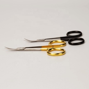 Mango negro <span class=keywords><strong>Sharp</strong></span> Russian Professional <span class=keywords><strong>Curved</strong></span> Manicure Nail Cutticle <span class=keywords><strong>Scissors</strong></span> Acero inoxidable - Product Image 2