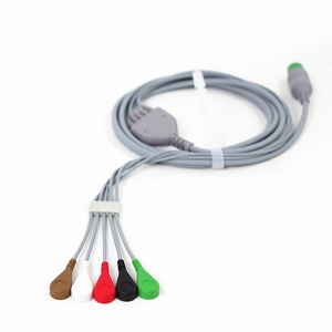 สายเคเบิลสำหรับผู้ผลิตทางการแพทย์ที่เข้ากันได้กับ EKG แยกออกซิเจนโพรบหนึ่งชิ้นคลิปติดตะกั่ว5สายสำหรับมอนิเตอร์ขั้วต่อ <span class=keywords><strong>ECG</strong></span> - Product Image 3