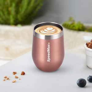 Gobelet en acier inoxydable à double paroi de 12 oz 350ml tasse isolée sous vide avec couvercle pour <span class=keywords><strong>cocktails</strong></span> de vin de bière et vin sans tige - Product Image 6